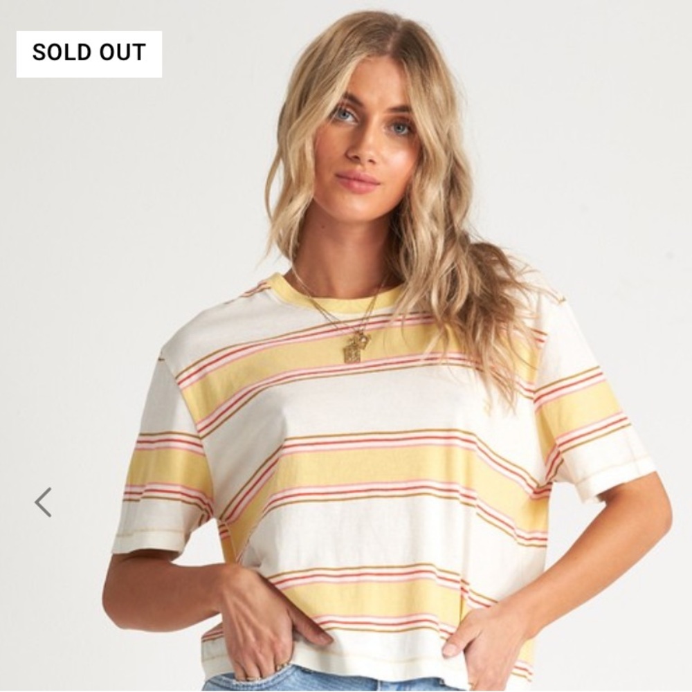 Billabong Striped Cropped Tee - Picture 2 of 8
